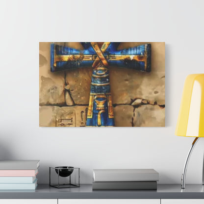 Ankh (Blue) Art Canvas | Symbol of Life and Eternity