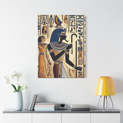 Kemet Art Bleu & Red Canvas | Vibrant Colors, Timeless Heritage