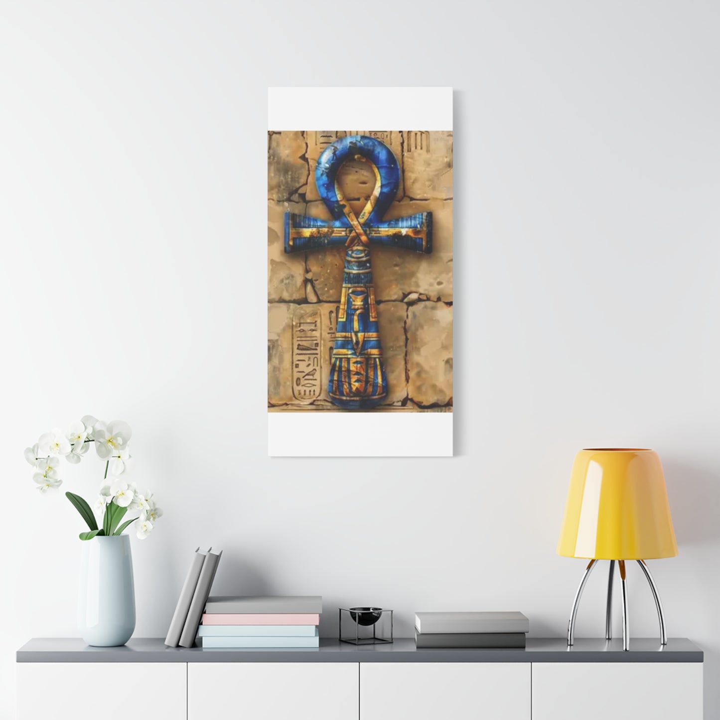 Ankh (Blue) Art Canvas | Symbol of Life and Eternity