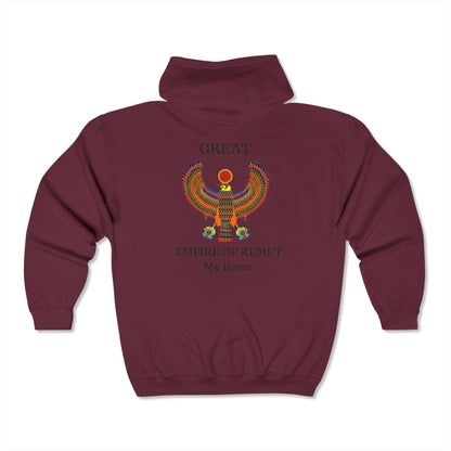 Sweat-shirt à capuche zippé unisexe Heavy Blend™ – Marque Great Empire of Kemet | Style audacieux, confort et héritage