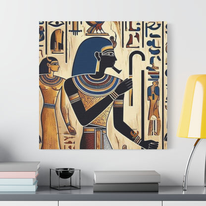 Kemet Art Bleu & Red Canvas | Vibrant Colors, Timeless Heritage