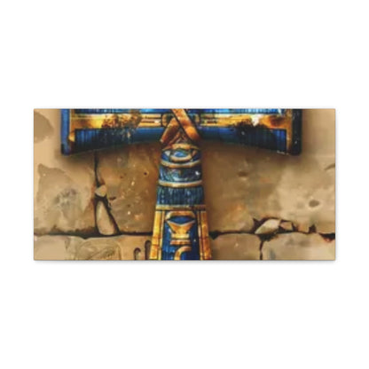 Ankh (Blue) Art Canvas | Symbol of Life and Eternity