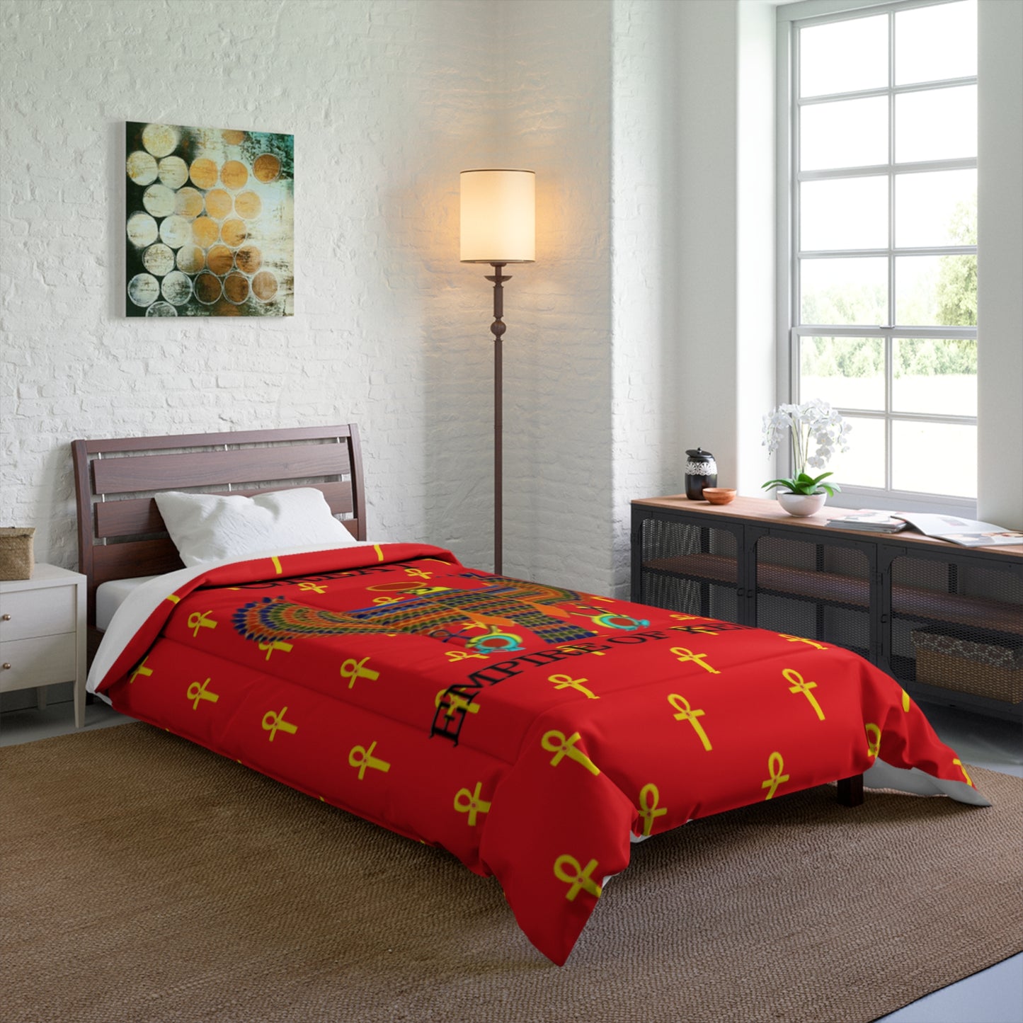 Red Comforter - Great Empire of Kemet Branded | Bold Style, Comfort, and Heritage