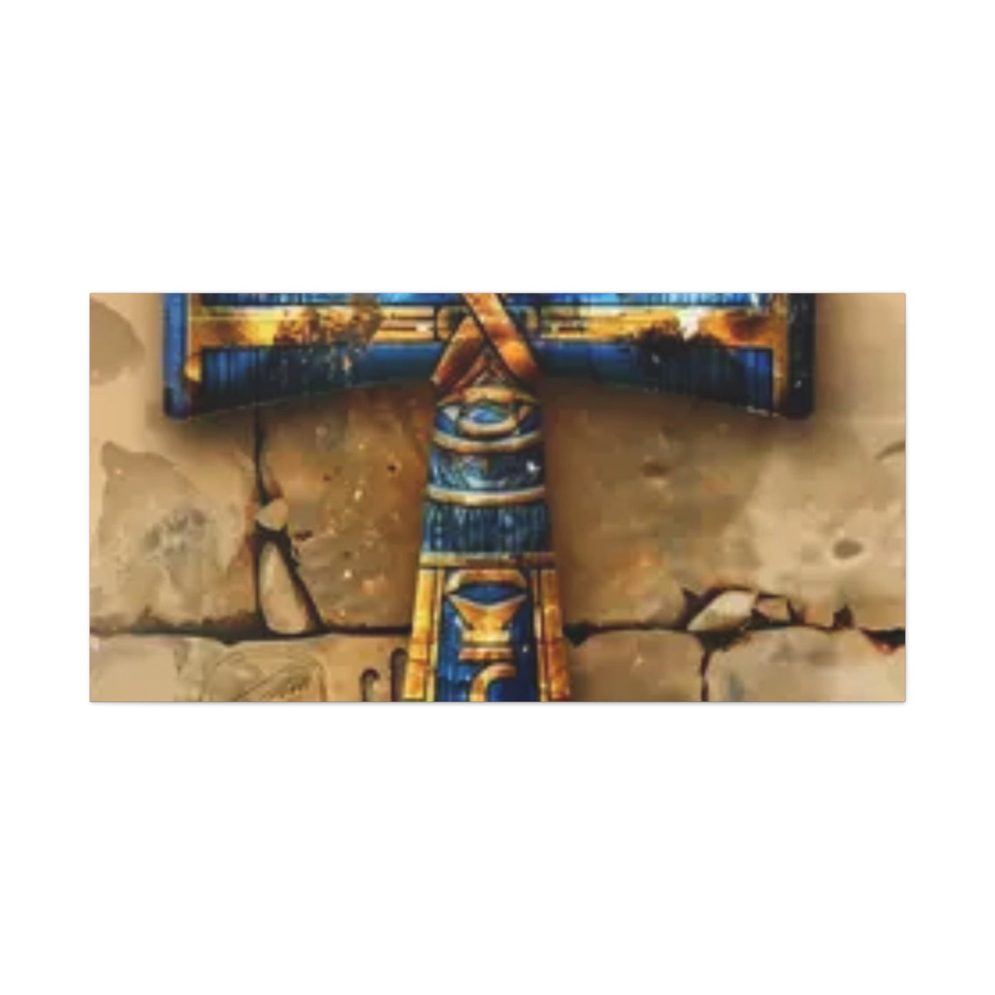 Ankh (Blue) Art Canvas | Symbol of Life and Eternity