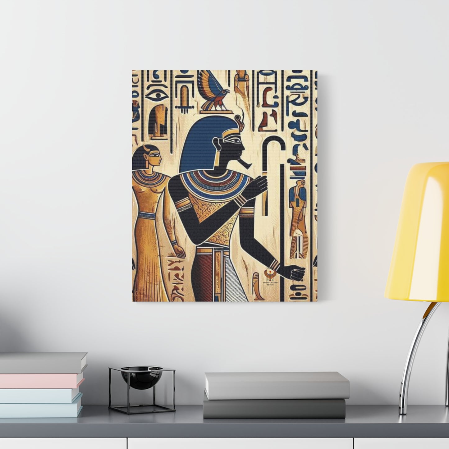 Kemet Art Bleu & Red Canvas | Vibrant Colors, Timeless Heritage