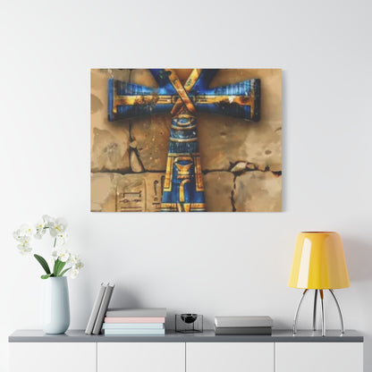 Ankh (Blue) Art Canvas | Symbol of Life and Eternity