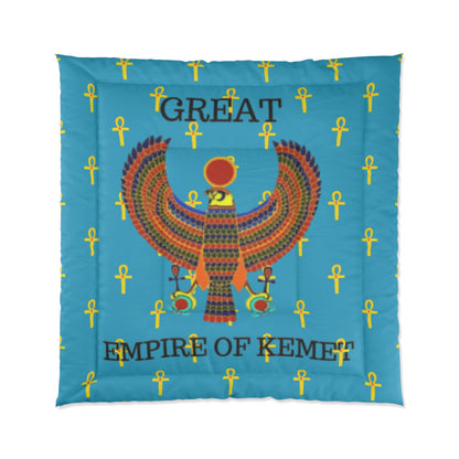 Turquoise Comforter - Great Empire of Kemet Branded | Bold Style, Comfort, and Heritage