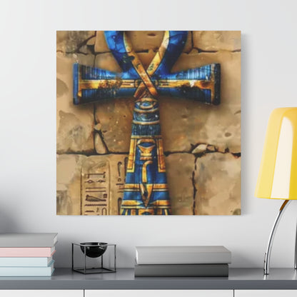 Ankh (Blue) Art Canvas | Symbol of Life and Eternity