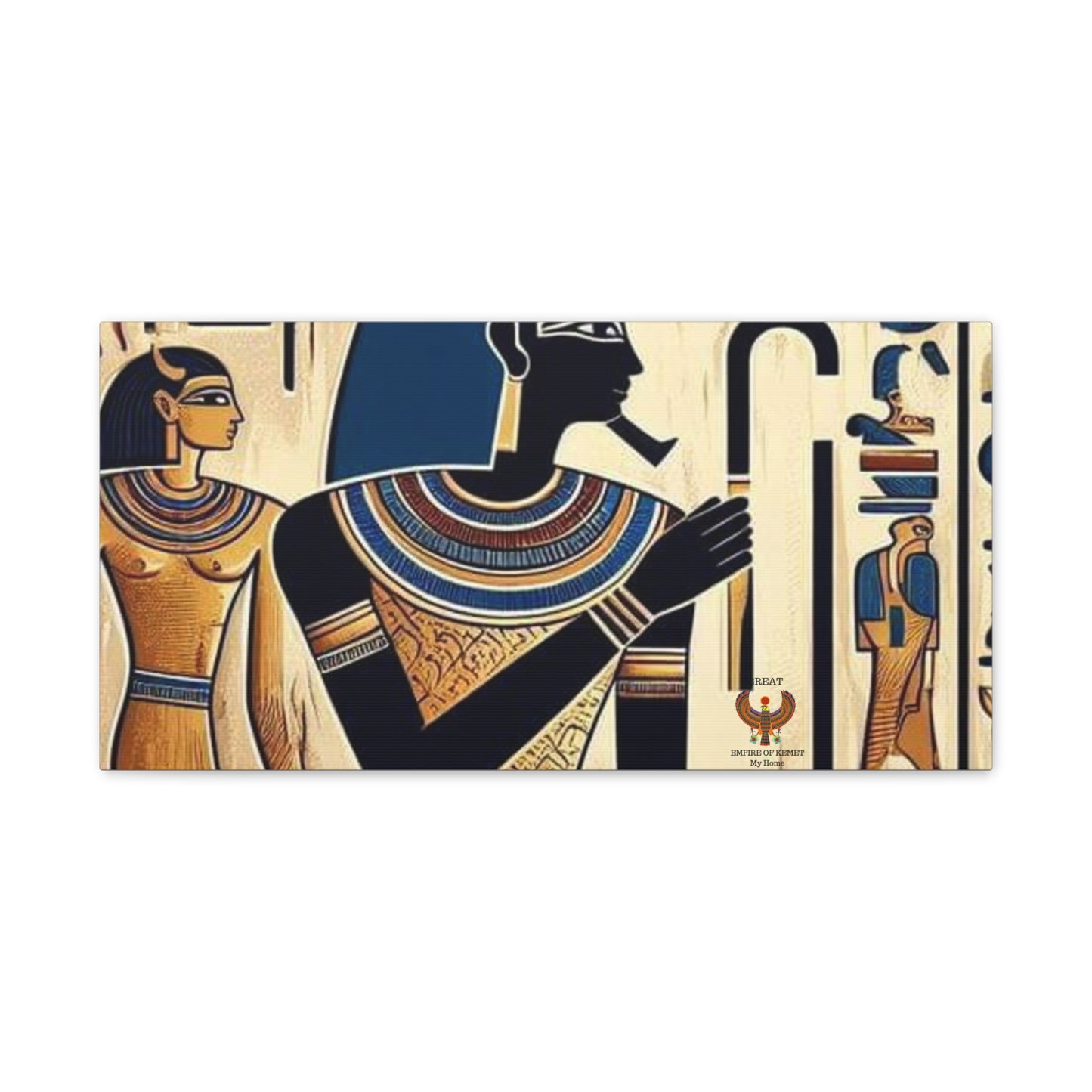 Kemet Art Bleu & Red Canvas | Vibrant Colors, Timeless Heritage