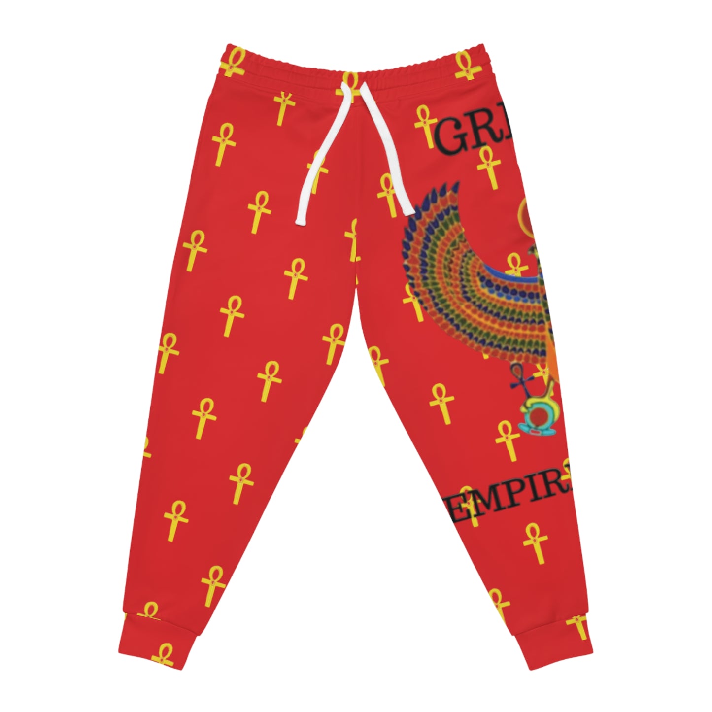 Red Athletic Joggers - Great Empire of Kemet Branded | Bold Style, Comfort, and Heritage