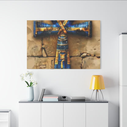 Ankh (Blue) Art Canvas | Symbol of Life and Eternity