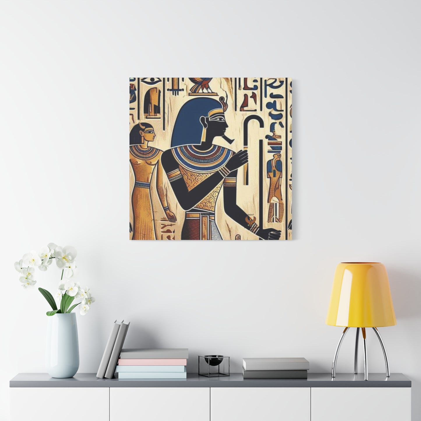 Kemet Art Bleu & Red Canvas | Vibrant Colors, Timeless Heritage