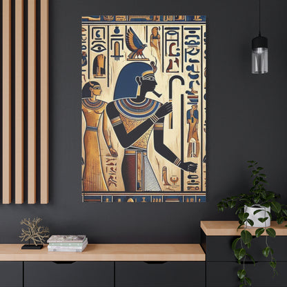 Kemet Art Bleu & Red Canvas | Vibrant Colors, Timeless Heritage