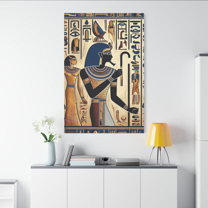 Kemet Art Bleu & Red Canvas | Vibrant Colors, Timeless Heritage