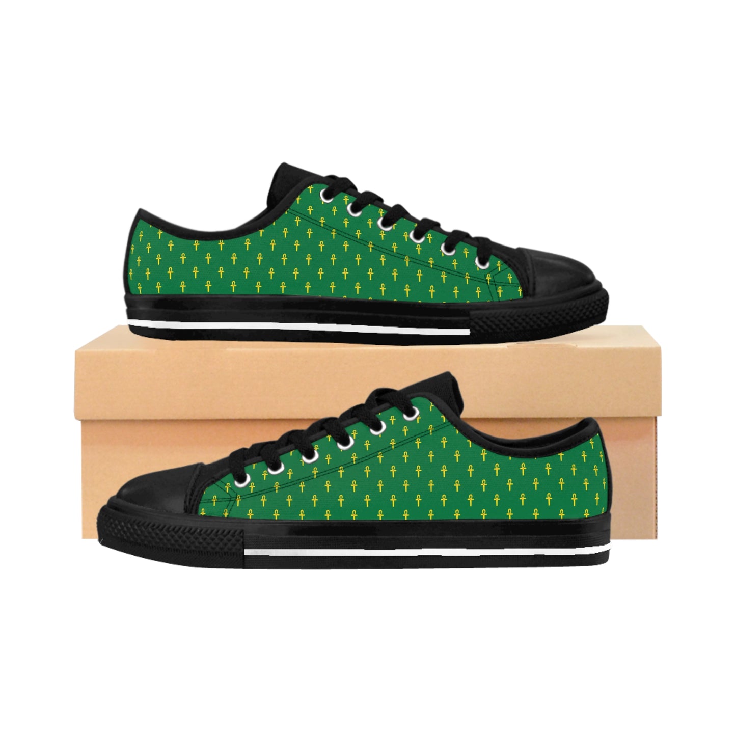 Green Men's Sneakers - Great Empire of Kemet Branded | Bold Style, Comfort, and Heritage