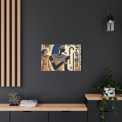 Kemet Art Bleu & Red Canvas | Vibrant Colors, Timeless Heritage