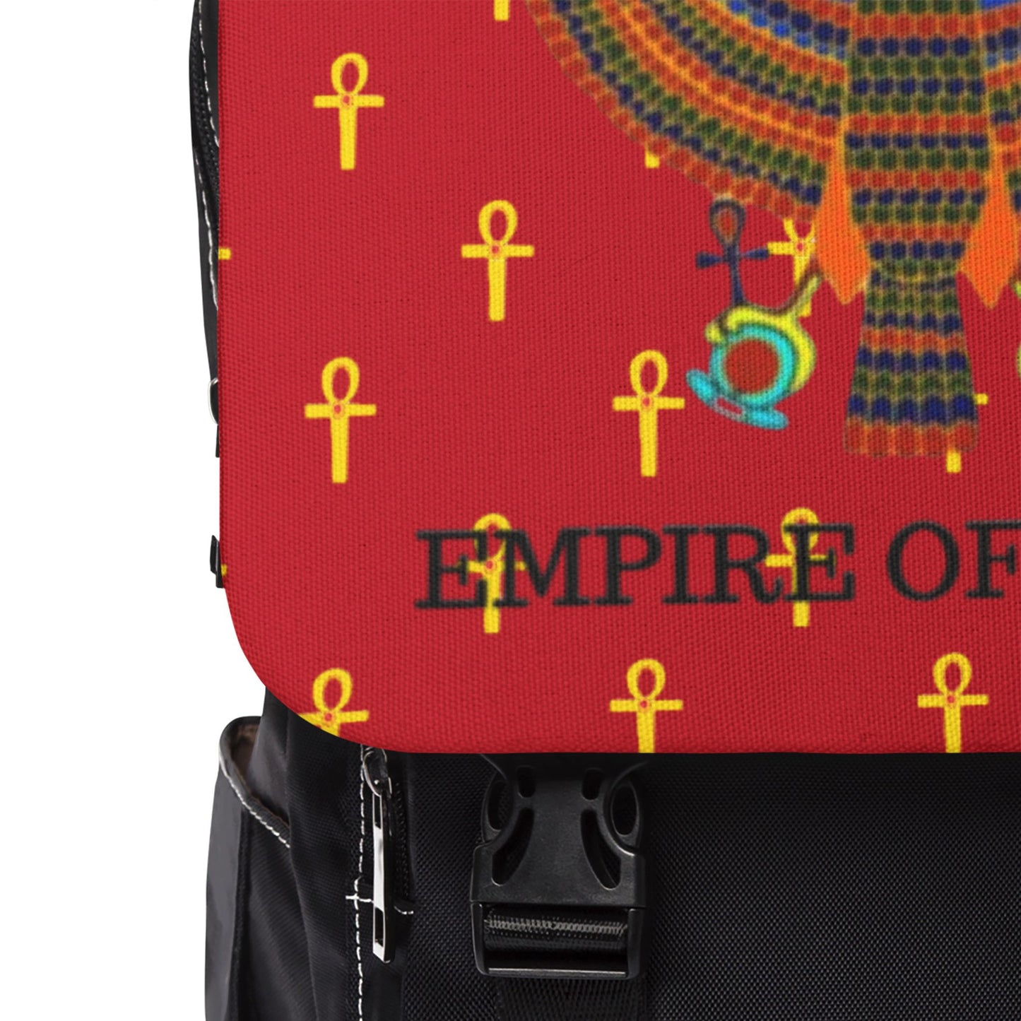 Red Shoulder Backpack - Great Empire of Kemet Branded | Bold Style, Comfort, and Heritage