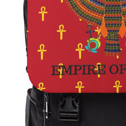 Red Shoulder Backpack - Great Empire of Kemet Branded | Bold Style, Comfort, and Heritage