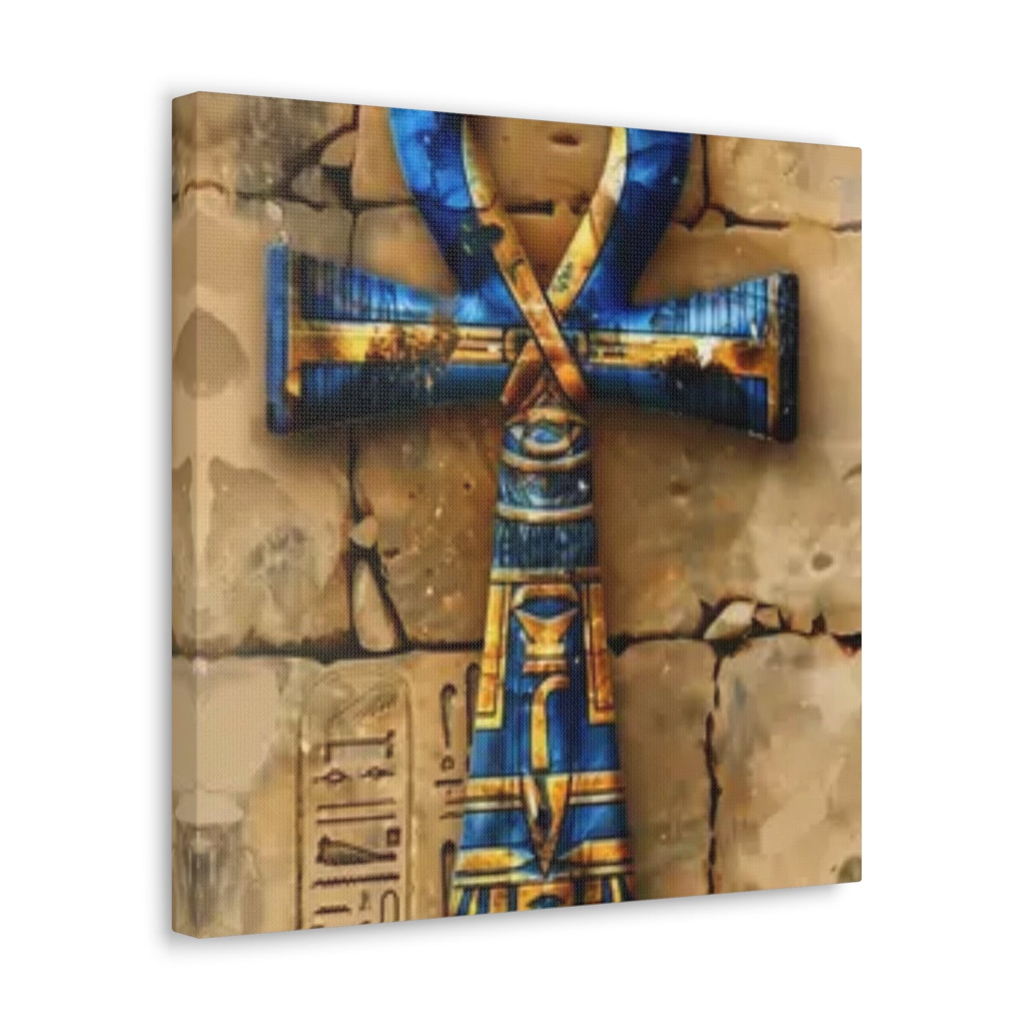 Ankh (Blue) Art Canvas | Symbol of Life and Eternity