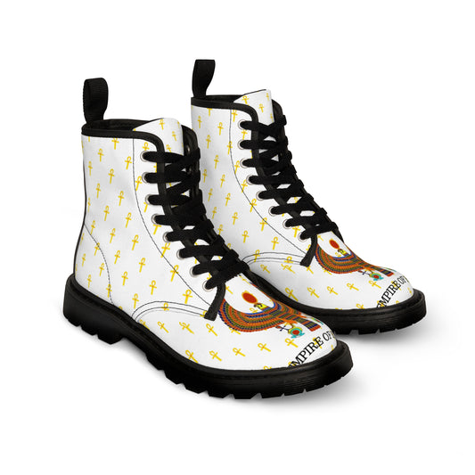 Women's Canvas Boots - Great Empire of Kemet Branded | Bold Style, Comfort, and Heritage