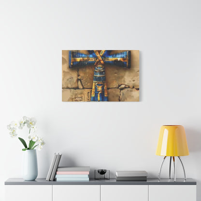 Ankh (Blue) Art Canvas | Symbol of Life and Eternity