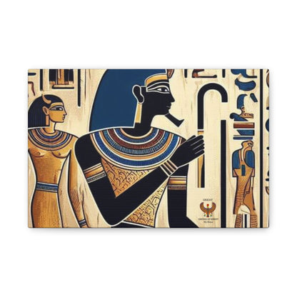 Kemet Art Bleu & Red Canvas | Vibrant Colors, Timeless Heritage