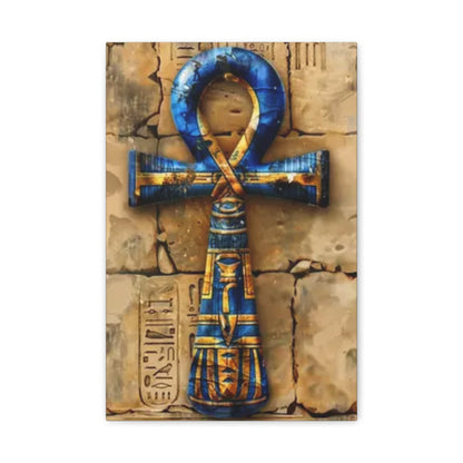 Ankh (Blue) Art Canvas | Symbol of Life and Eternity