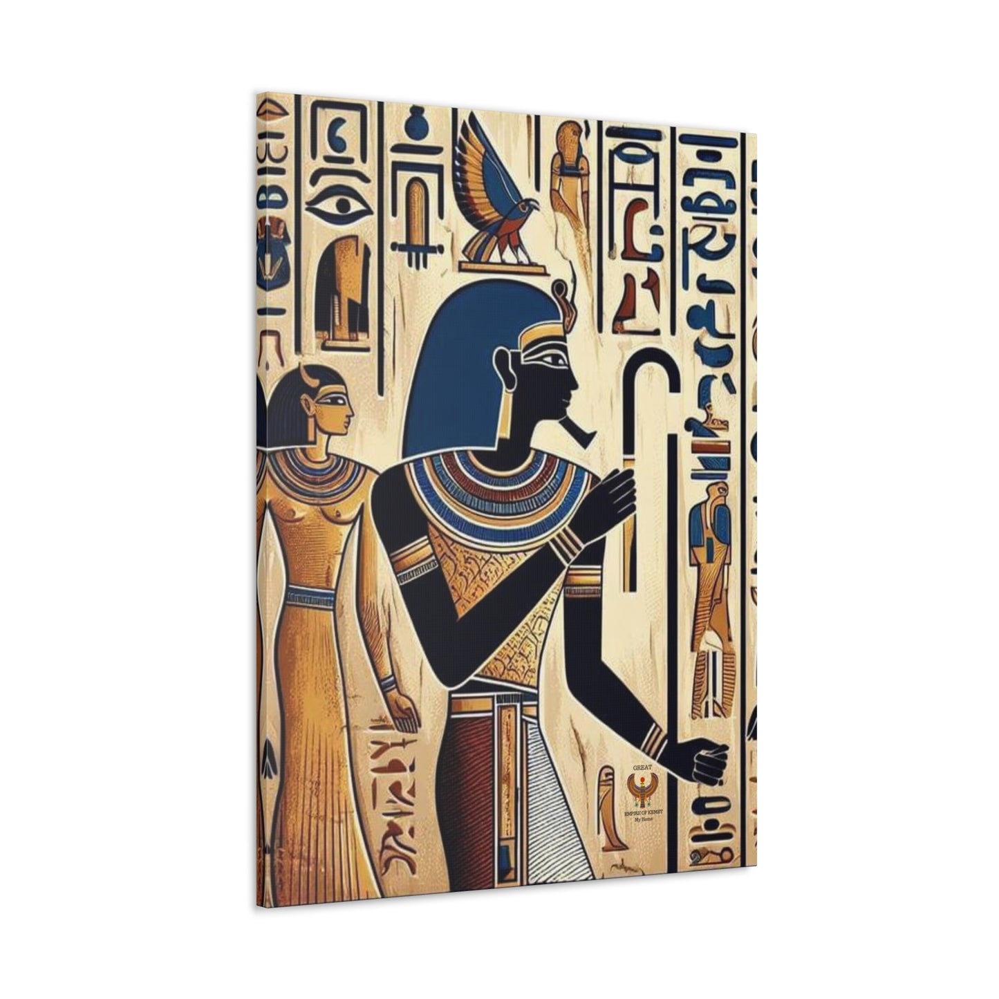 Kemet Art Bleu & Red Canvas | Vibrant Colors, Timeless Heritage