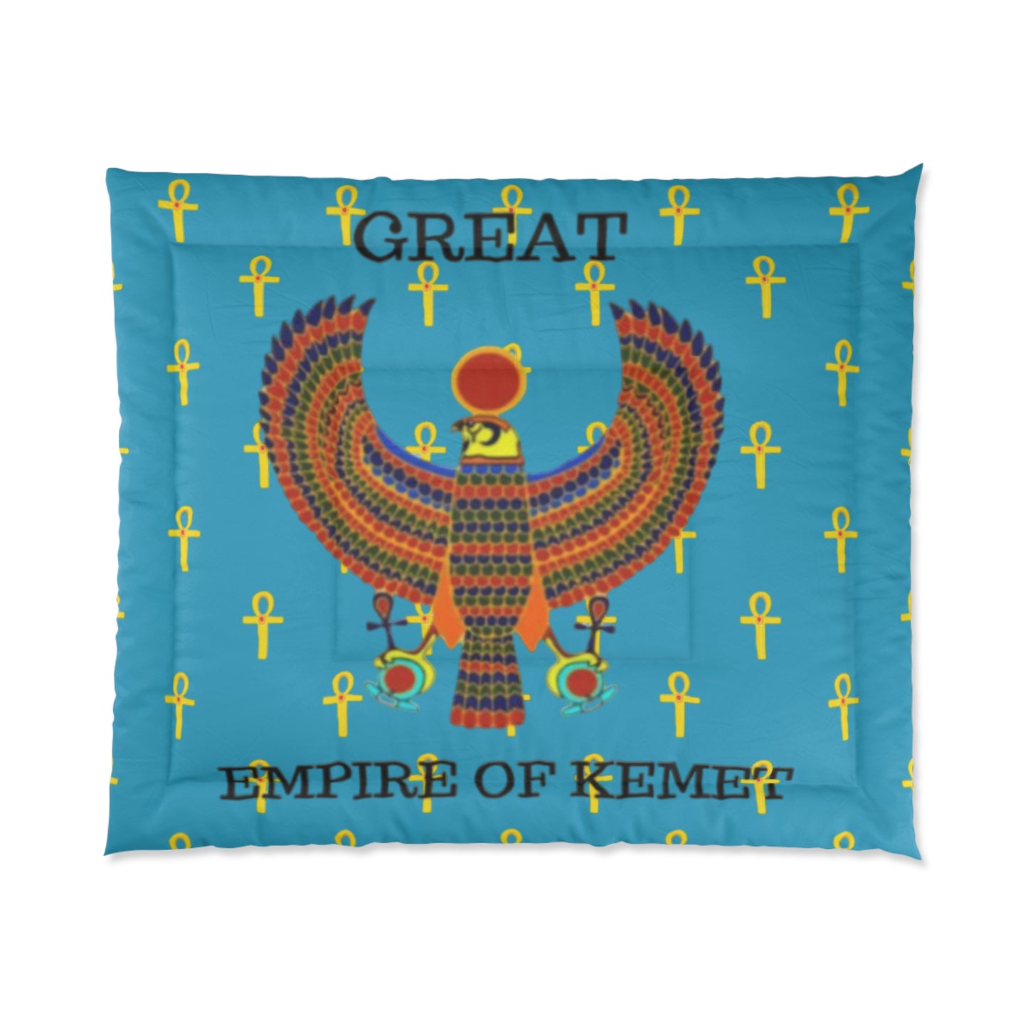 Turquoise Comforter - Great Empire of Kemet Branded | Bold Style, Comfort, and Heritage