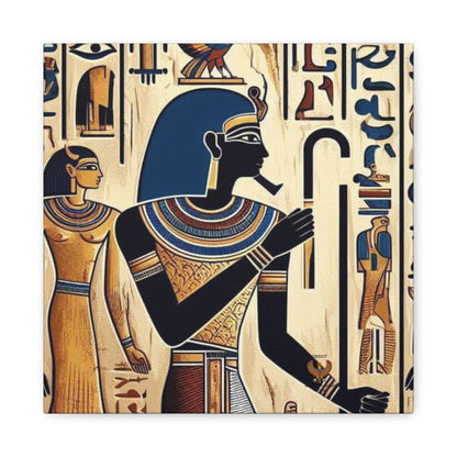 Kemet Art Bleu & Red Canvas | Vibrant Colors, Timeless Heritage