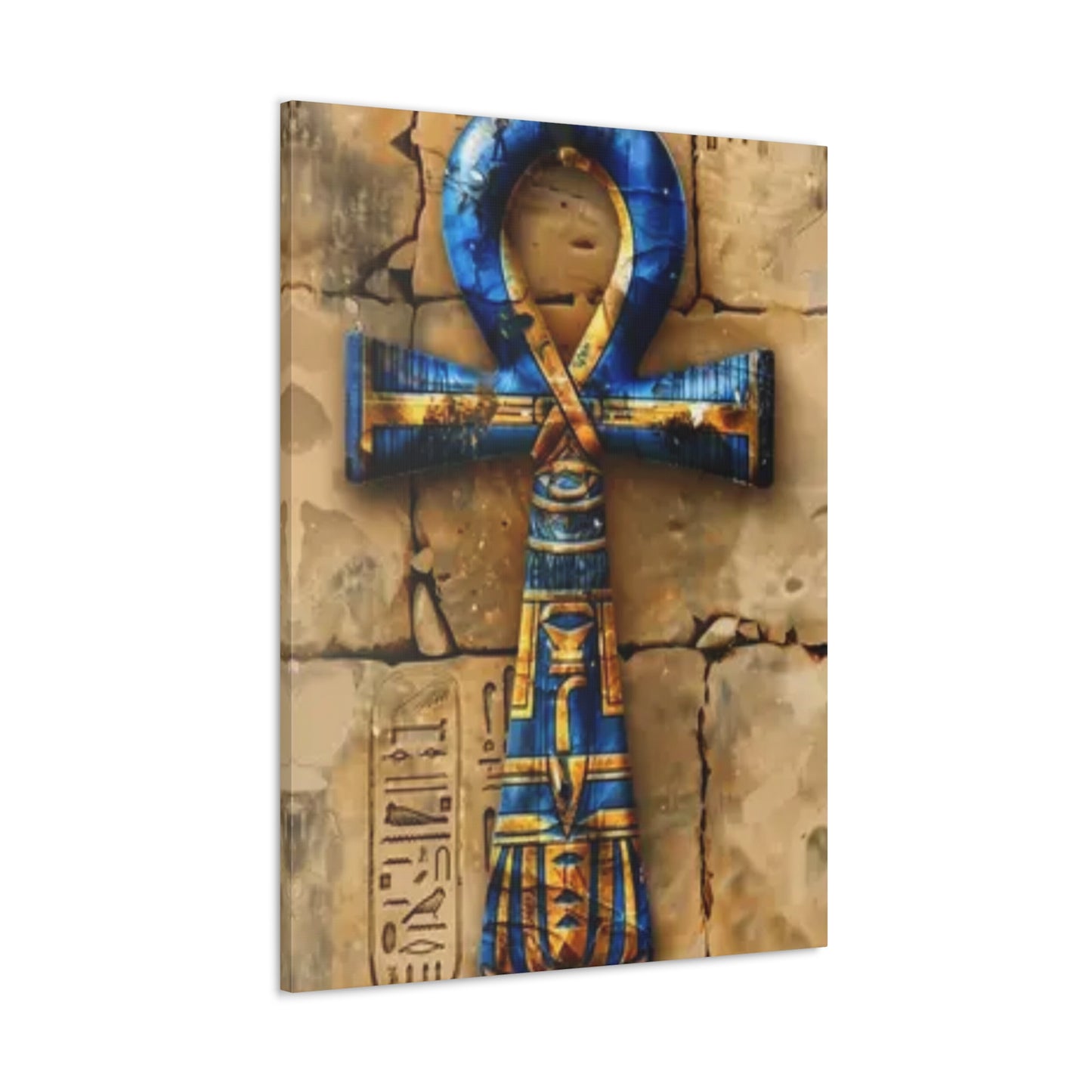 Ankh (Blue) Art Canvas | Symbol of Life and Eternity