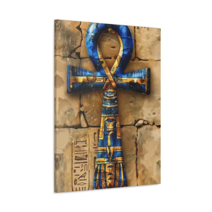 Ankh (Blue) Art Canvas | Symbol of Life and Eternity