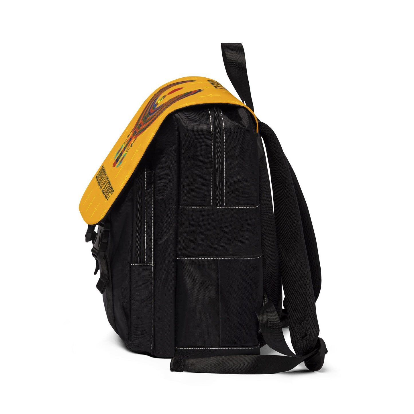 Yellow Shoulder Backpack - Great Empire of Kemet Branded | Bold Style, Comfort, and Heritage