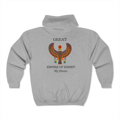 Sweat-shirt à capuche zippé unisexe Heavy Blend™ – Marque Great Empire of Kemet | Style audacieux, confort et héritage