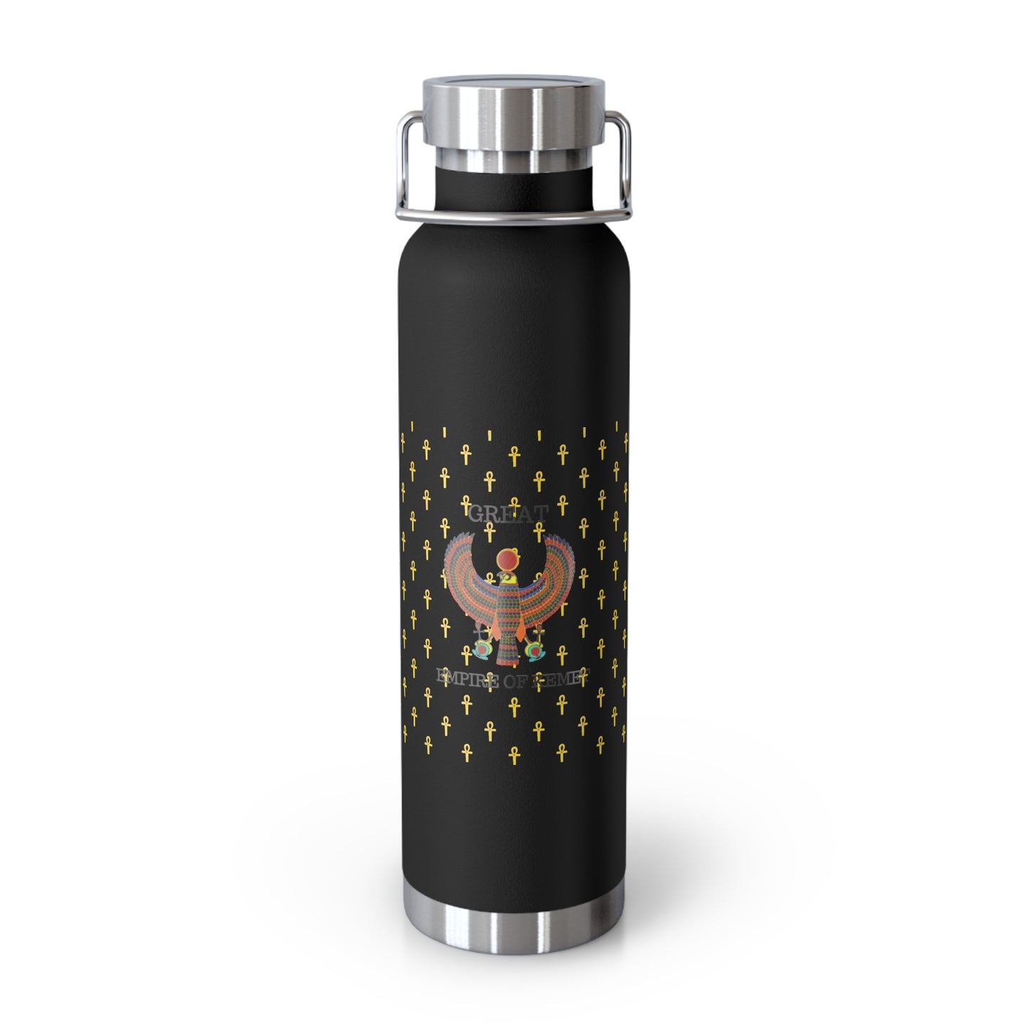 Copper water Bottle, 22oz  - Great Empire of Kemet Branded | Bold Style, Comfort, and Heritage