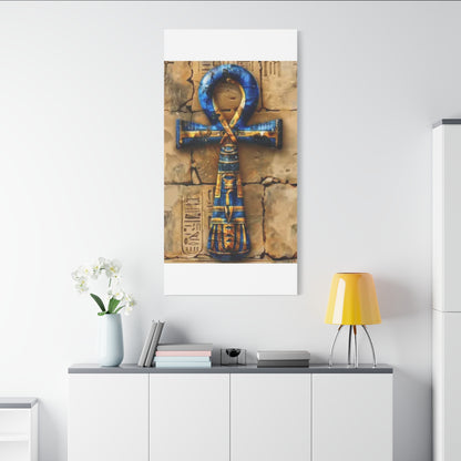 Ankh (Blue) Art Canvas | Symbol of Life and Eternity