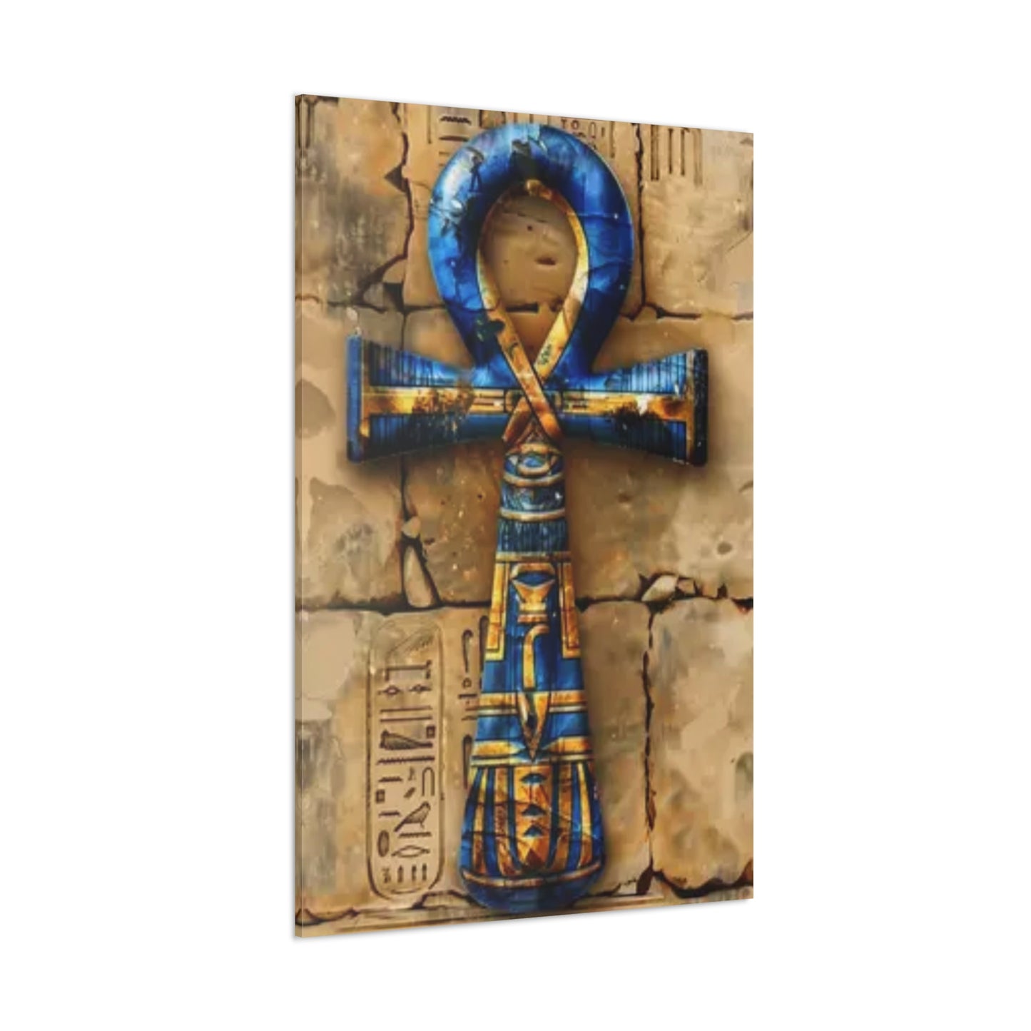 Ankh (Blue) Art Canvas | Symbol of Life and Eternity