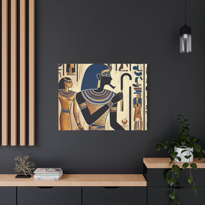 Kemet Art Bleu & Red Canvas | Vibrant Colors, Timeless Heritage