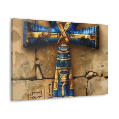 Ankh (Blue) Art Canvas | Symbol of Life and Eternity