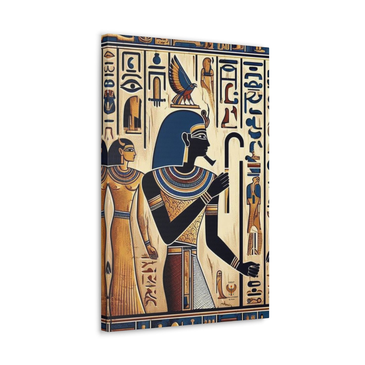 Kemet Art Bleu & Red Canvas | Vibrant Colors, Timeless Heritage