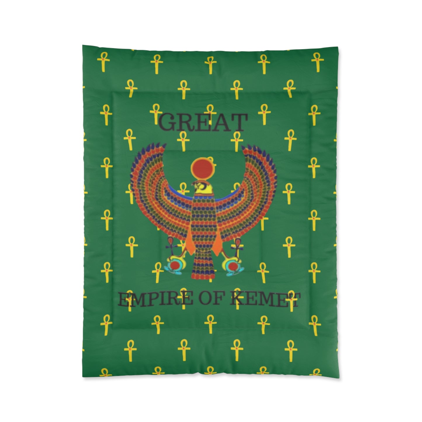 Green Comforter - Great Empire of Kemet Branded | Bold Style, Comfort, and Heritage