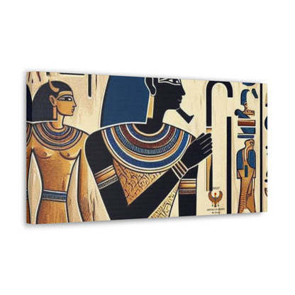 Kemet Art Bleu & Red Canvas | Vibrant Colors, Timeless Heritage