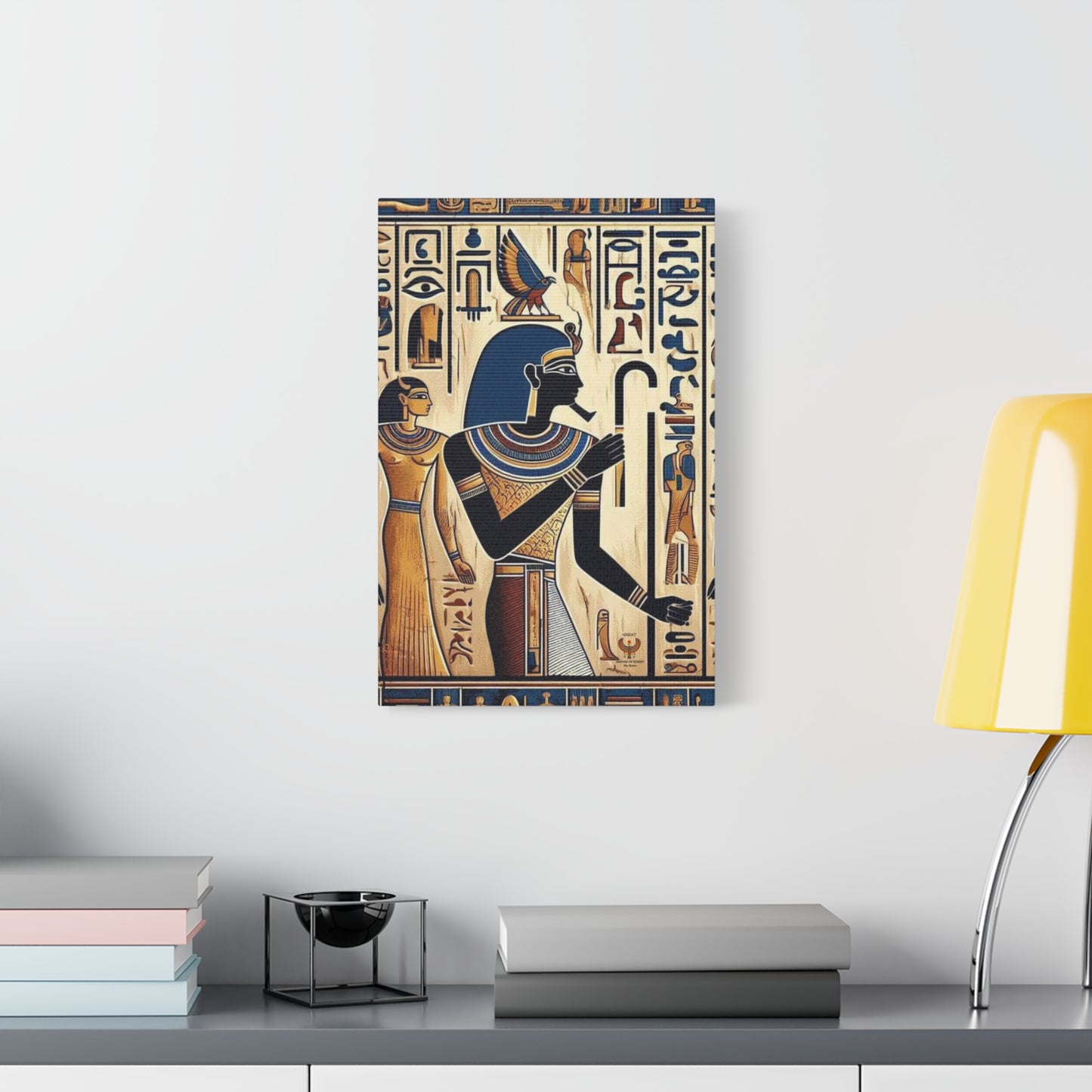 Kemet Art Bleu & Red Canvas | Vibrant Colors, Timeless Heritage