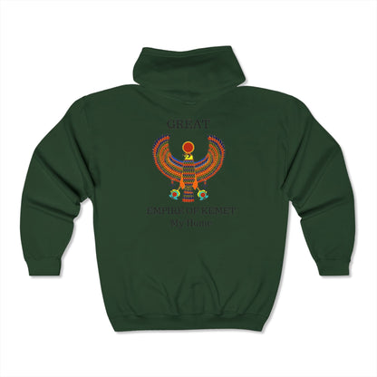 Sweat-shirt à capuche zippé unisexe Heavy Blend™ – Marque Great Empire of Kemet | Style audacieux, confort et héritage