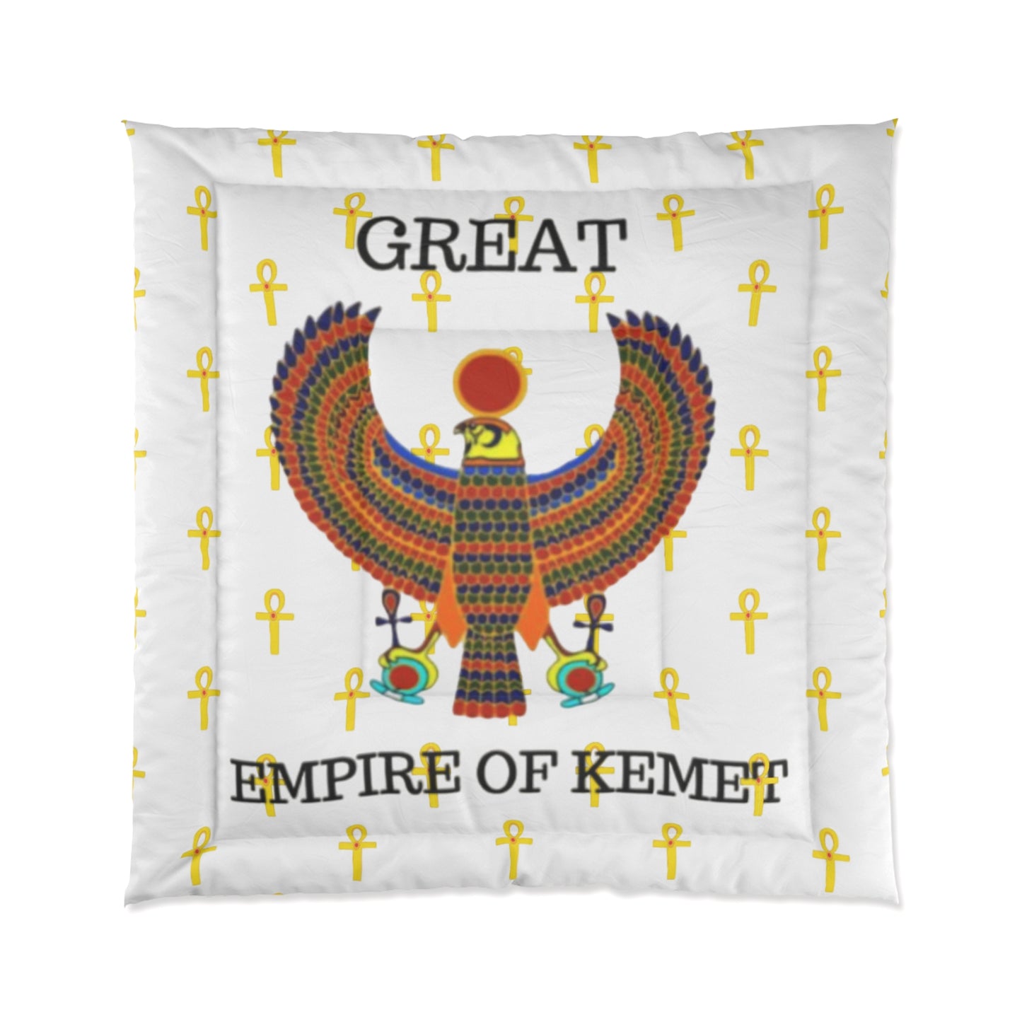 White Comforter Great - Empire of Kemet Branded | Bold Style, Comfort, and Heritage