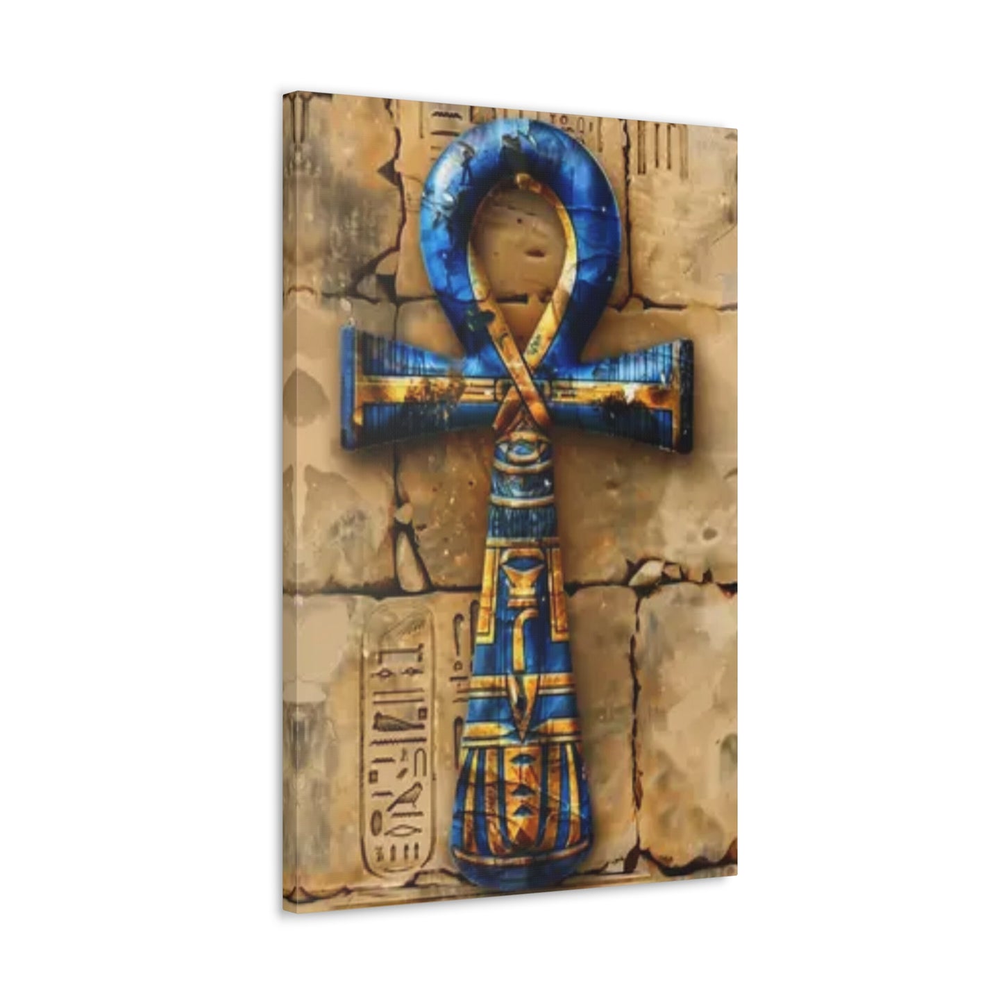 Ankh (Blue) Art Canvas | Symbol of Life and Eternity