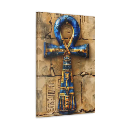 Ankh (Blue) Art Canvas | Symbol of Life and Eternity