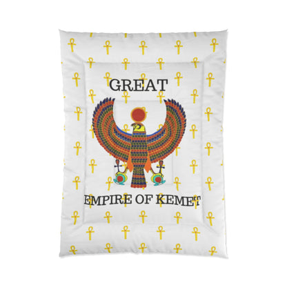 White Comforter Great - Empire of Kemet Branded | Bold Style, Comfort, and Heritage