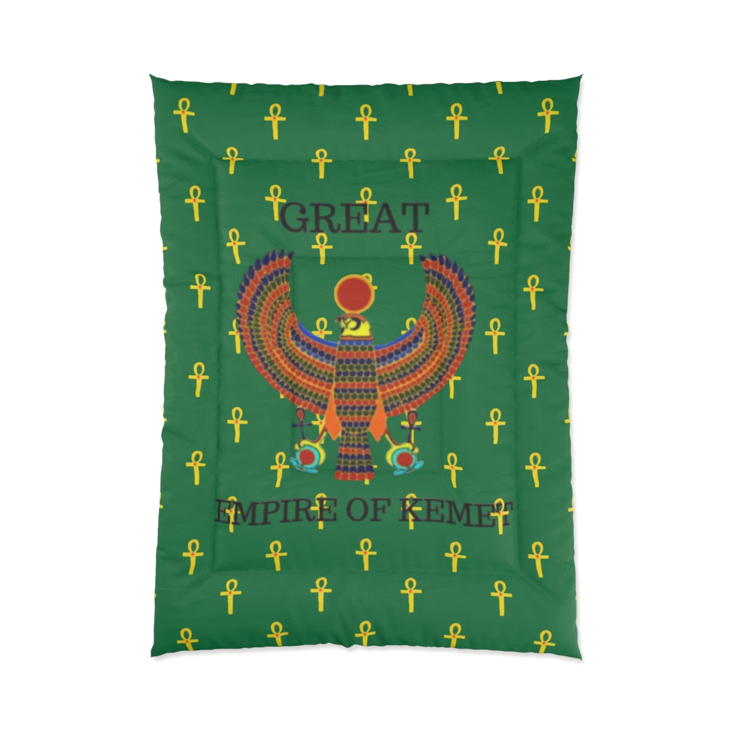 Green Comforter - Great Empire of Kemet Branded | Bold Style, Comfort, and Heritage