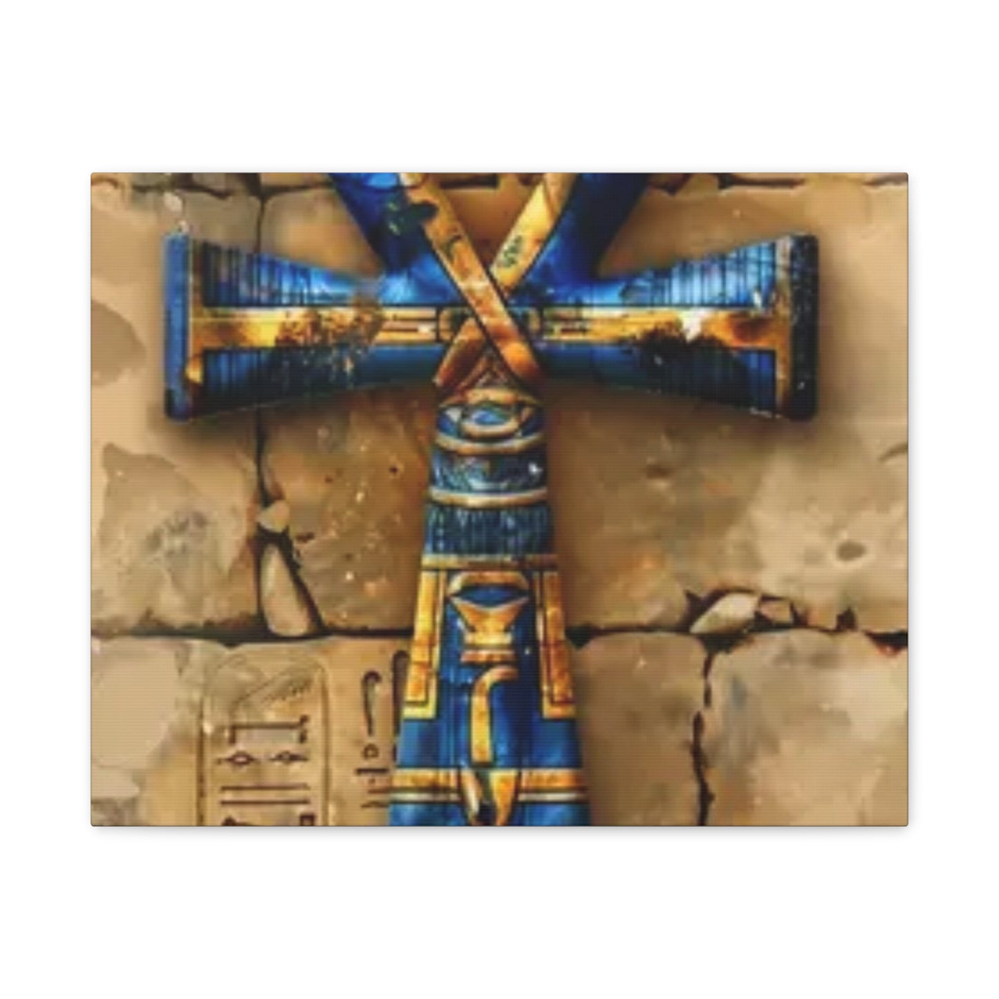 Ankh (Blue) Art Canvas | Symbol of Life and Eternity